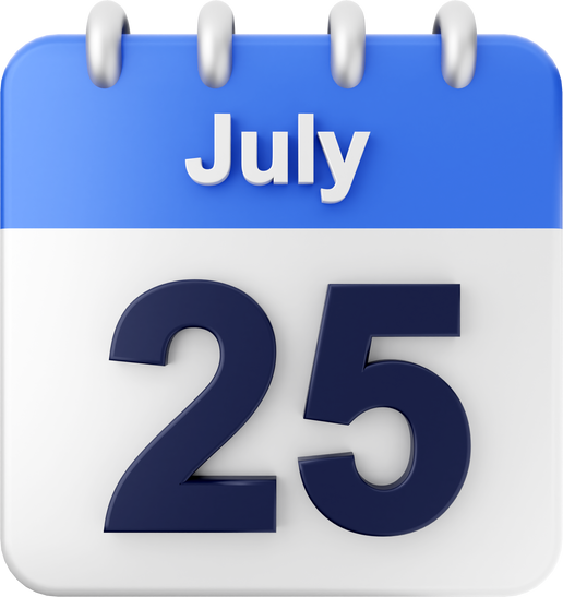 3d calendar july 25
